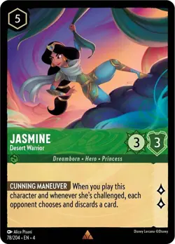 Jasmine - Desert Warrior 78/204 Rare Ursula's Return Disney Lorcana - Image 1