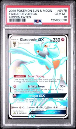 PSA 10 Gardevoir GX Sun & Moon Hidden Fates Pokemon Card #SV75 Shiny Full Art - Image 1