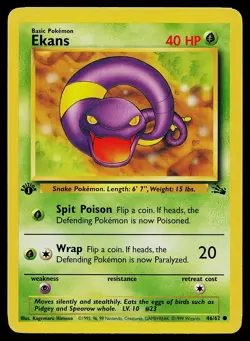 Pokemon Card Ekans 46/62 Fossil 1st Edition - Image 1