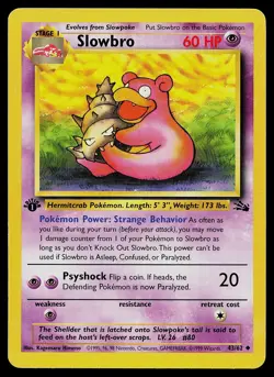 Pokemon Card Slowbro 43/62 Fossil 1st Edition - Image 1