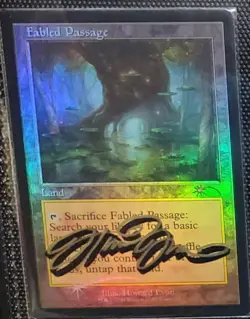 MTG FOIL RETRO FRAME FABLED PASSAGE SHADOW SIGNED BY ARTIST WPN PROMO - Image 1