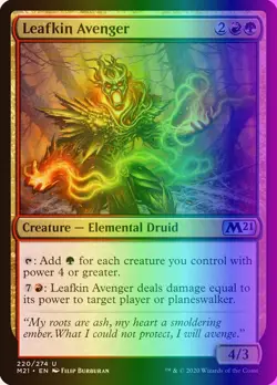 MTG Magic the Gathering Leafkin Avenger (220/471) Core Set 2021 LP FOIL - Image 1
