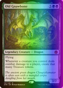 MTG Old Gnawbone (197/521) Adventures in the Forgotten Realms LP FOIL - Image 1