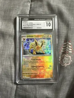 Pokemon 2025 Jolteon 029/131 Master Ball RH Prismatic Evolutions GEM MINT CGC 10 - Image 1