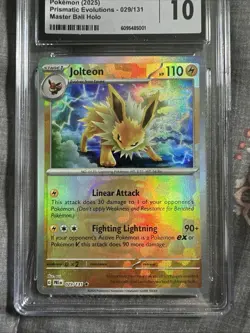 Pokemon 2025 Jolteon 029/131 Master Ball RH Prismatic Evolutions GEM MINT CGC 10 - Image 2