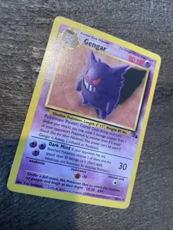 GENGAR 20/62 NON-HOLO RARE FOSSIL SET POKEMON CARD - LP - Image 2
