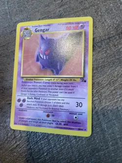 GENGAR 20/62 NON-HOLO RARE FOSSIL SET POKEMON CARD - LP - Image 3