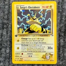 Vintage Pokemon Gym Heroes Lt. Surge's Electabuzz. 1st Ed 6/132 Holo Rare LP/NM - Image 1
