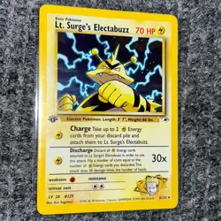 Vintage Pokemon Gym Heroes Lt. Surge's Electabuzz. 1st Ed 6/132 Holo Rare LP/NM - Image 3
