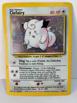 Clefairy 005/102 Base Set Holo With Shadow Pokemon Card Rare - Image 1