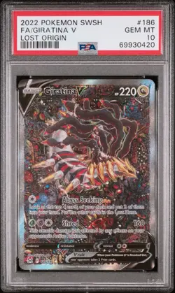 Pokemon 2022 Giratina V 186/196 Alt Art Lost Origin GEM MINT PSA 10 - Image 1
