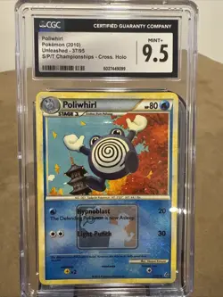 Pokemon TCG Poliwhirl 37/95 Unleashedd S/P/T Championships Cross Holo CGC 9.5 - Image 1