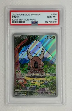 2024 POKEMON TWM EN PINSIR ILLUSTRATION RARE #168 PSA 10 GEM MT - Image 1