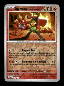 Carte Pokemon Ogerpon Masque du Fourneau Reverse 044/182 Rivalites Destinees Fr - Image 1
