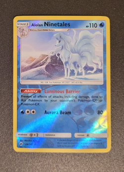 Pokemon Burning Shadows Alolan Ninetales Reverse Holo Rare 28/147 NM Condition - Image 1