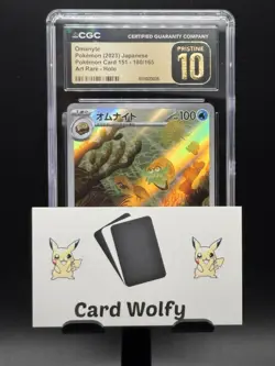 CGC 10 Pristine Omanyte 180/165 AR Art Rare 151 sv2a Pokemon Card Japanese - Image 3