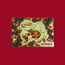 ARCANINE (WINDIE)--JAPANESE MEIJI EMBOSSED PROMO FOIL POKEMON CARD - Image 1