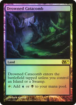 NM+ FOIL MTG Drowned Catacomb M11 Magic 2011 Card - Image 1