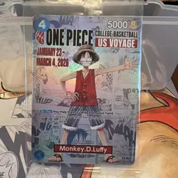 Sealed Monkey D Luffy NCAA College Basketball Promo card P-055 - One Piece TCG - Image 1