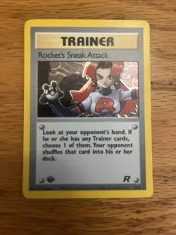 Pokemon 2000 Rockets Sneak Attack Trainer Holo Card 16/82 First Edition - Image 1