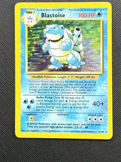 Pokemon TCG Blastoise Holo Rare Base Set, Unlimited, 2/102, HP, SEE PICTURES!!! - Image 1