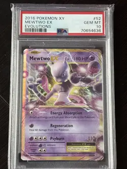 2016 Pokemon TCG: XY EVOLUTIONS - Card #52 - MEWTWO EX - PSA GEM MINT 10 - Image 1