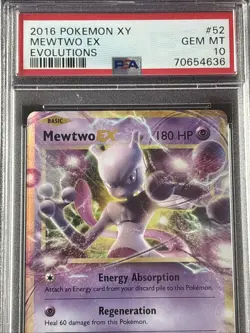 2016 Pokemon TCG: XY EVOLUTIONS - Card #52 - MEWTWO EX - PSA GEM MINT 10 - Image 3