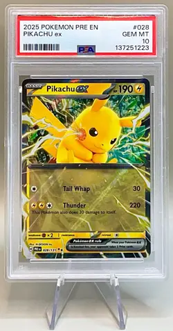 Pokemon Pikachu ex #028/131 - 2025 Prismatic Evolutions Set - PSA 10 💎 Gem Mint - Image 1