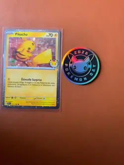 Carte Pokemon Promo PIKACHU 051/162 Holo neuve Fr avec Stamp 30 ans anniversaire - Image 1