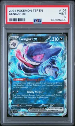 2024 Pokemon Tef EN-Temporal Forces Gengar EX #104 PSA 9 👻 - Image 1