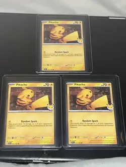 Pikachu Promo 051 2026 Pokemon Day (3) 1 with SWIRL & 2026 Pokemon Day Coins (3) - Image 1