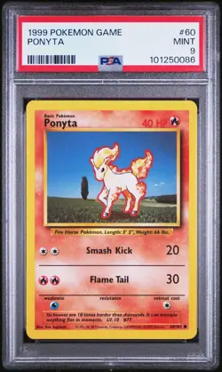 1999 POKEMON BASE SET UNLIMITED #60 PONYTA PSA 9 MINT - Image 1