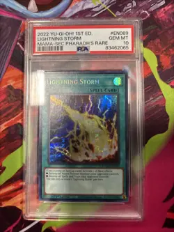 Yu-Gi-Oh! TCG 2022 Pharaohs Rare Lighting Storm 1st Edition Psa 10 - Image 1