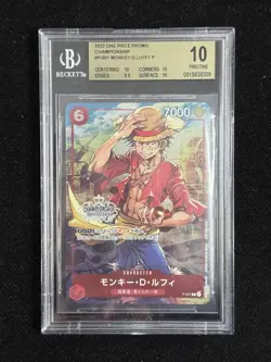 2022 One Piece JPN Monkey D. Luffy P-001 Promo Championship BGS 10 PRISTINE IO35 - Image 1