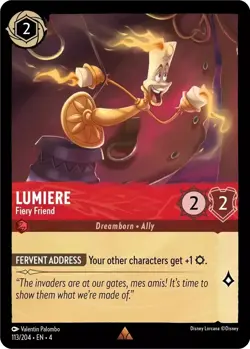 4x Lumiere - Fiery Friend Ursula's Return Lorcana Disney VO - Image 1