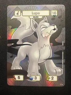 Neopets Battledome TCG Silver Lupe 25th Anniversary Card - Image 1