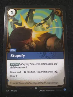 STUPEFY 095/298 RIFTBOUND LEAGUE OF LEGENDS RARE FOIL ENGLISH CARD - Image 1