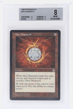 1998 Magic the Gathering Stronghold Mox Diamond #138 BGS 8 - Image 1