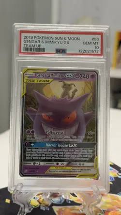 POKEMON 2019 GENGAR & MIMIKYU GX 53/181 TAG TEAM TEAM UP GEM MINT PSA 10 - Image 1
