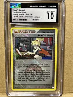 2009 Rising Rivals Bebe's Search 89/111 Cross Holo Pokemon League CGC 10 - Image 1