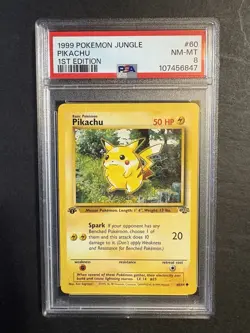 1st Edition Pikachu, PSA 8, Jungle 1999, 60/64, Pokemon - Image 1