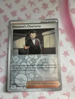Pokemon TCG Giovanni's Charisma Scarlet & Violet 151 Card 161/165 Reverse Holo - Image 1