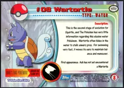 1999 Pokemon TV Animation Series 1 #08 Wartortle Blue Logo - Image 2