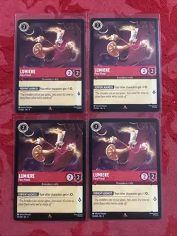 4x Disney Lorcana: Fabled - Lumiere - Fiery Friend - 121/204 - Rare NM/M x4 - Image 1