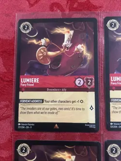 4x Disney Lorcana: Fabled - Lumiere - Fiery Friend - 121/204 - Rare NM/M x4 - Image 3