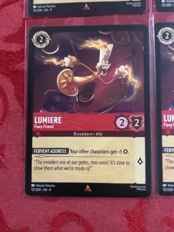 4x Disney Lorcana: Fabled - Lumiere - Fiery Friend - 121/204 - Rare NM/M x4 - Image 4