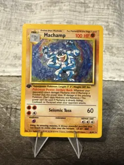 Wizards of the Coast Machamp 8/102 Pokemon Base Set 1st Edition Holofoil Card - Image 1