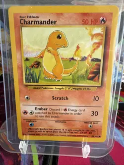 Pokemon TCG Base Set Charmander Card 046/102 Unlimited LP/MP Condition - Image 1
