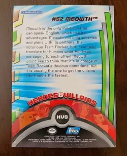 MP! Topps Pokemon Series 3 #HV9 Heroes and Villains Meowth Rainbow Holo Foil - Image 2