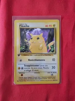PIKACHU PRIMA EDIZIONE 58/102 SET BASE COMUNE CARTA POKEMON ITA RARA - Image 1